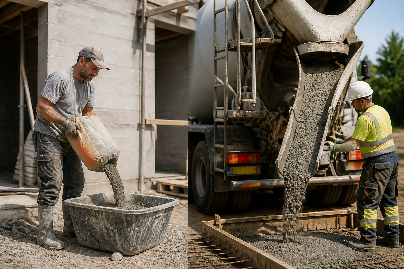 3 critères pour choisir entre le béton en sac et la toupie
