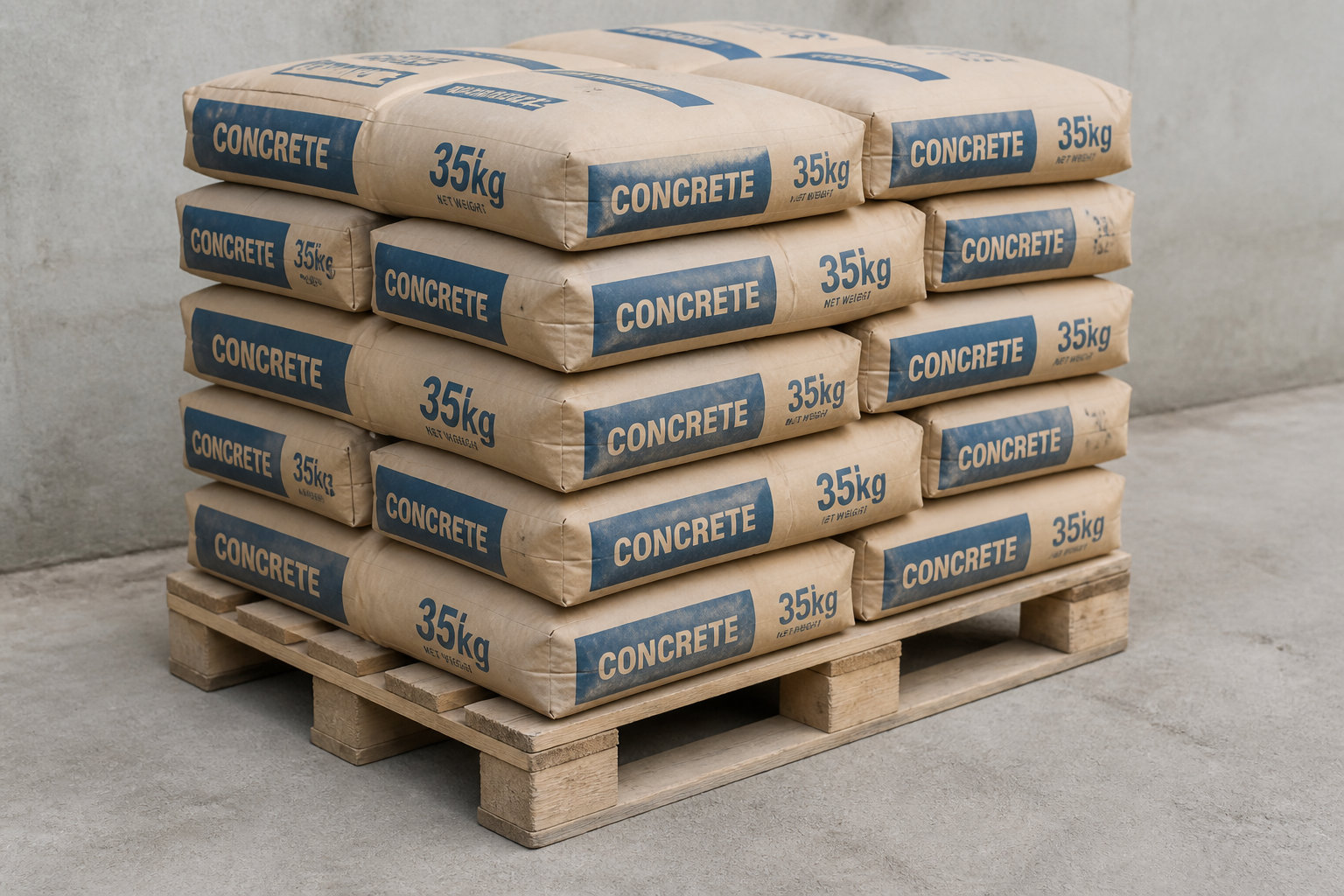 Le rendement réel d'un sac de béton de 25 kg et 35 kg
