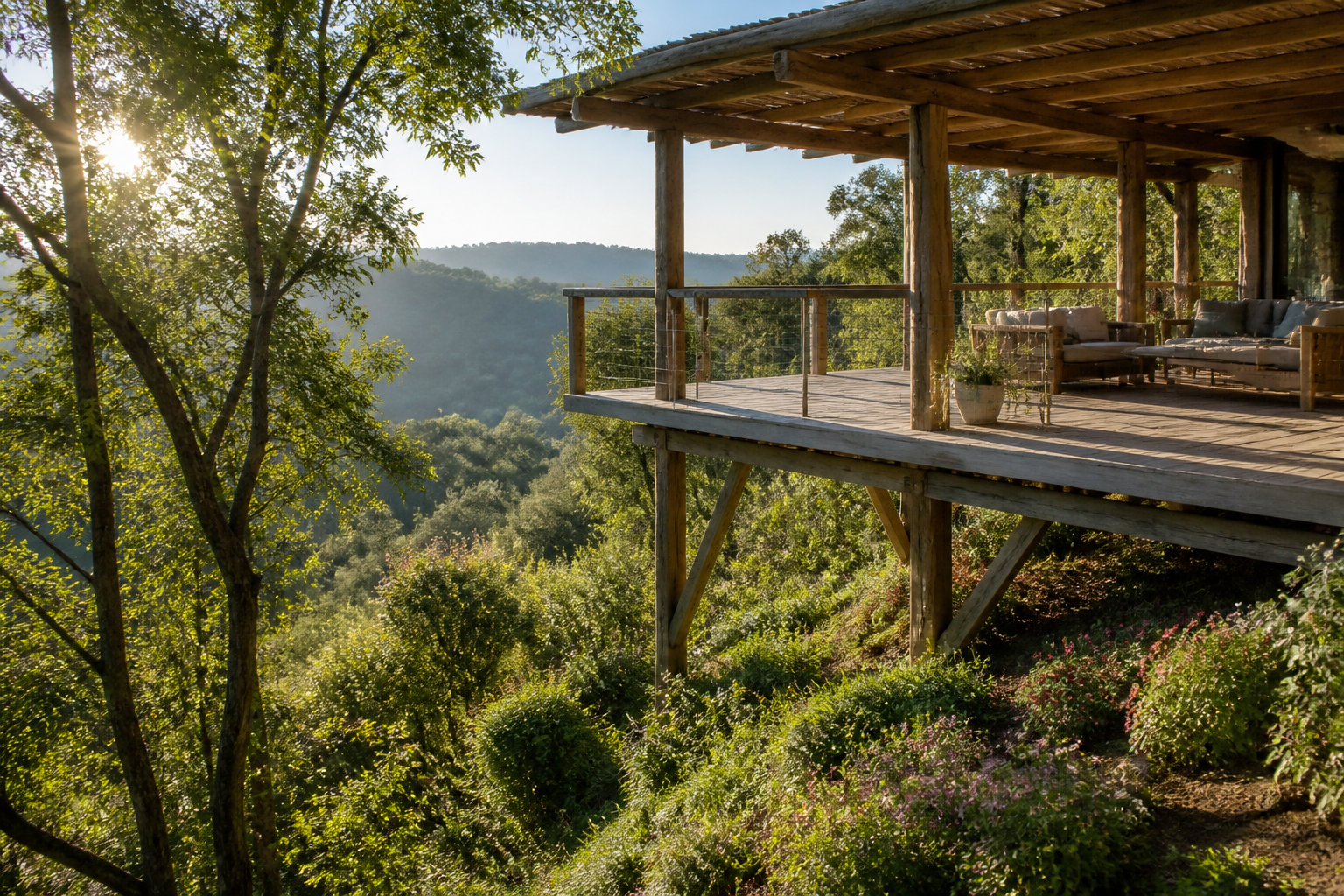 Terrasse bois sur pilotis : avantages et utilité technique
